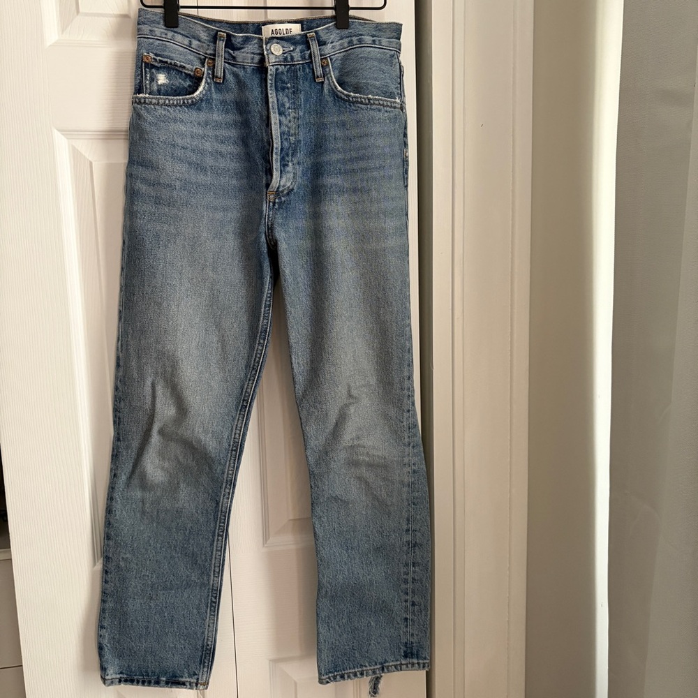 Agolde Riley High Rise Straight Crop Jeans